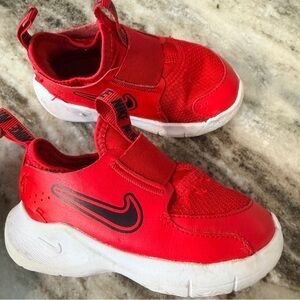 Nike Flex Runner 3 University Red Black Slip On Running Shoes Toddler Size 7C